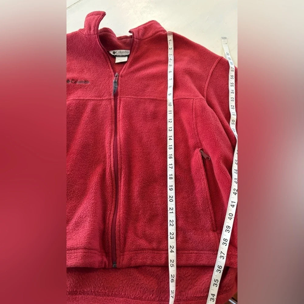 Vintage Columbia Fleece Pullover Men’s Large Rust Wine Full Zip Outdoor